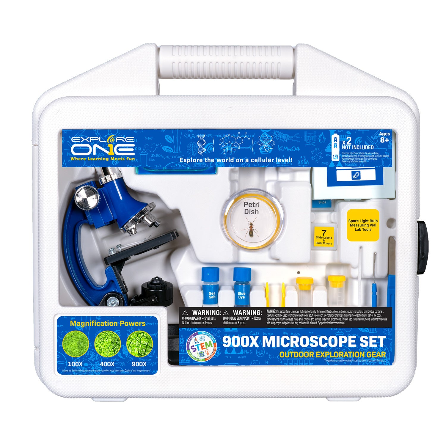 45 Piece 900X Microscope Set with Case