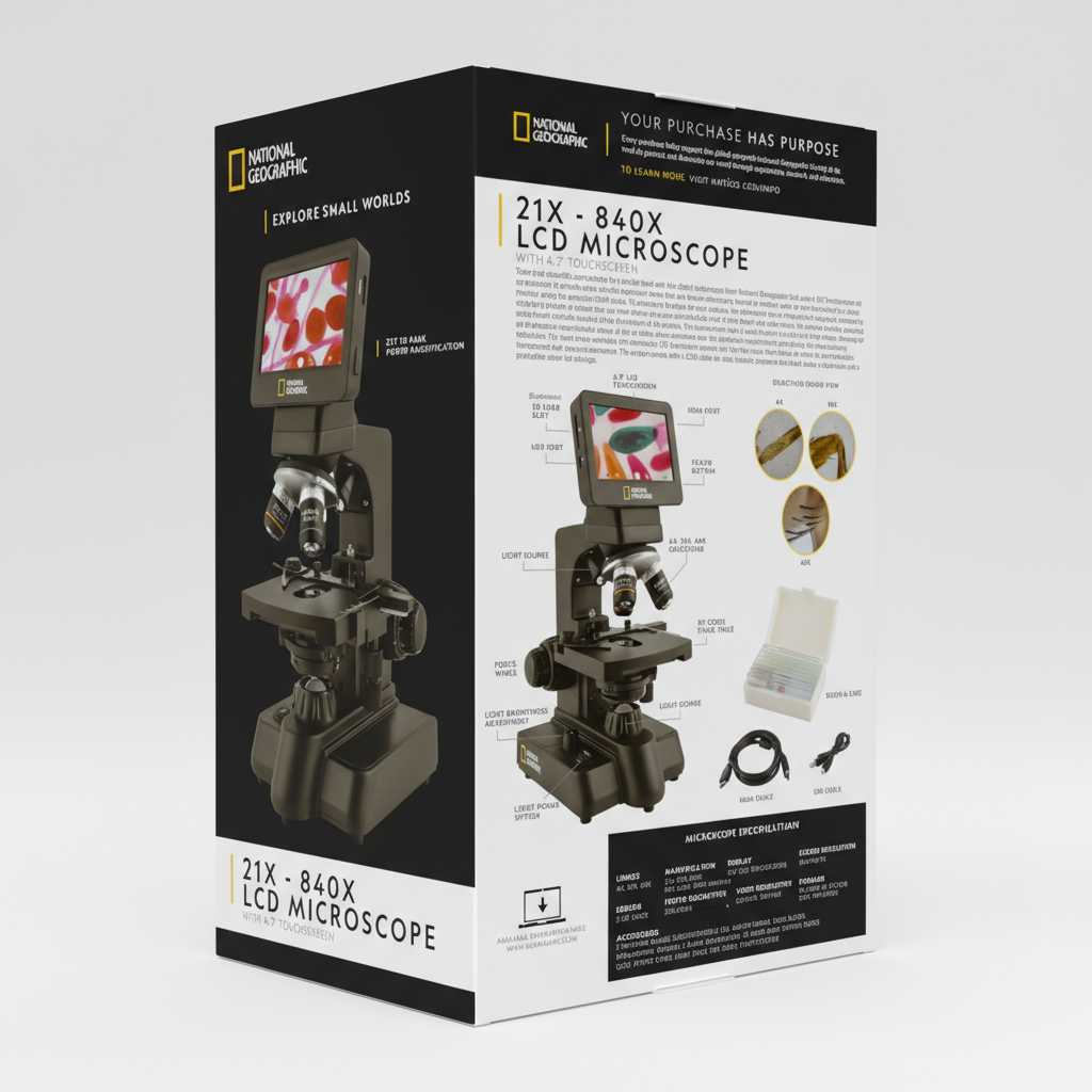 National Geographic 40X-1600X Microscopio LCD