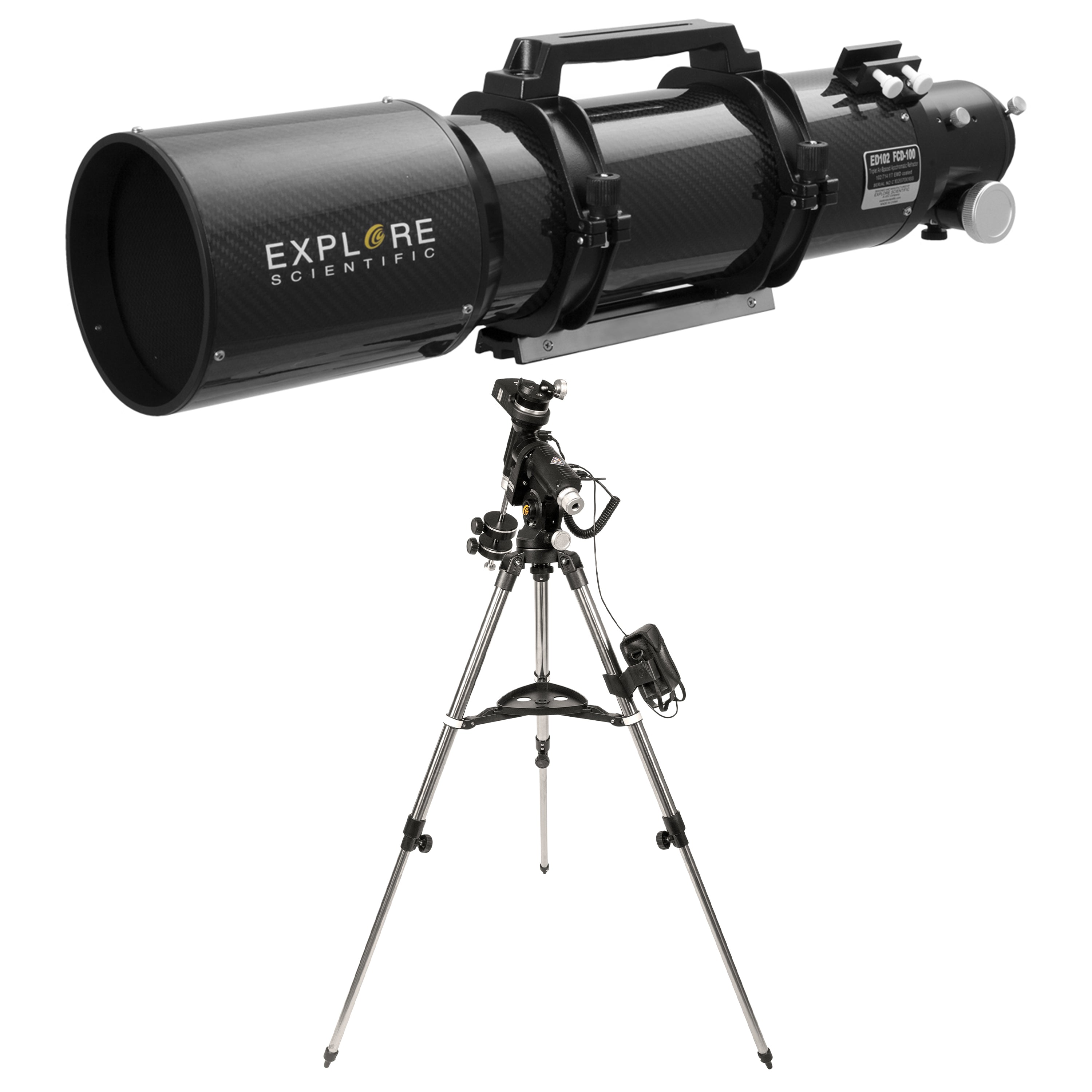 ED102-FCD100 Series Air-Spaced Triplet Telescope in Carbon Fiber + iEXOS-100-02 PMC-Eight Equatorial Tracker (Bundle)