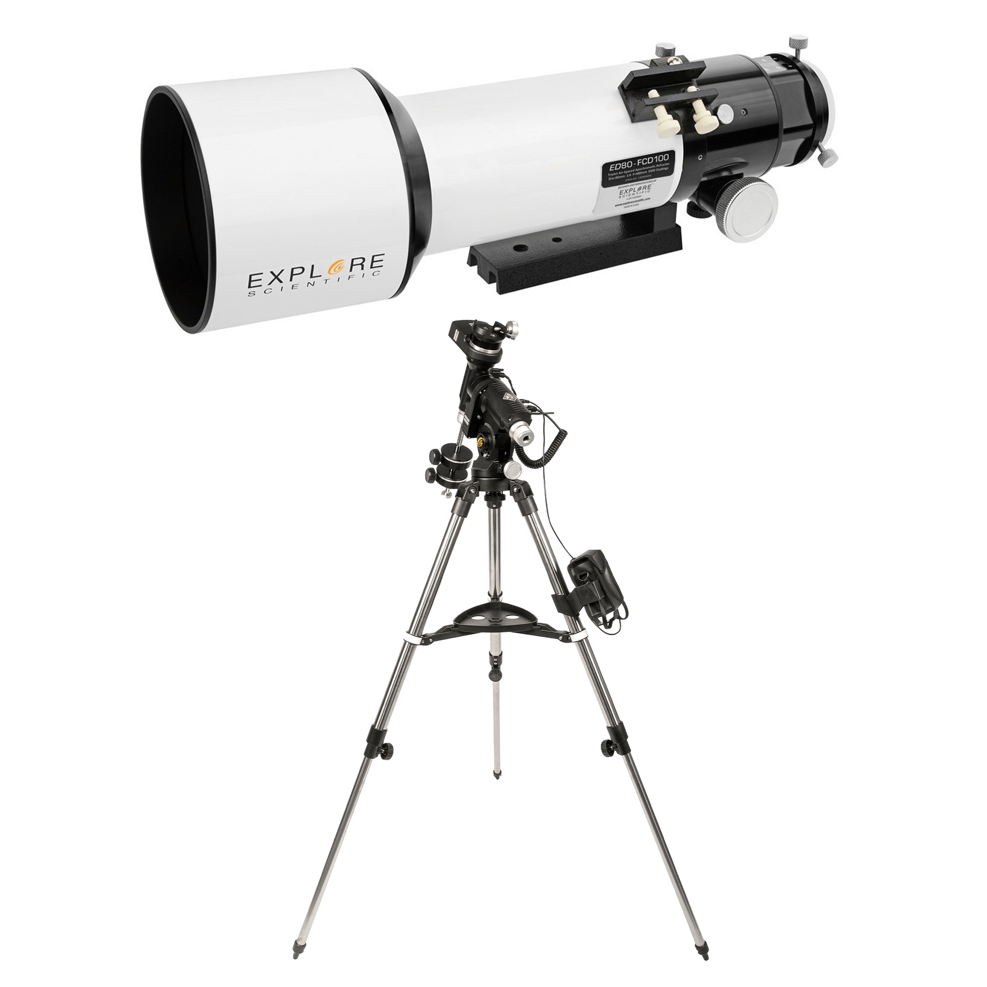 ED80-FCD100 Series Air-Spaced Triplet Refractor Telescope + iEXOS-100-