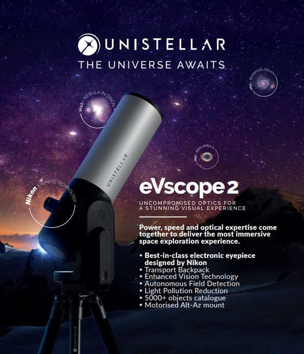 Unistellar eVscope 2 Digital Telescope and Backpack - Smart, Compact, —  Explore Scientific