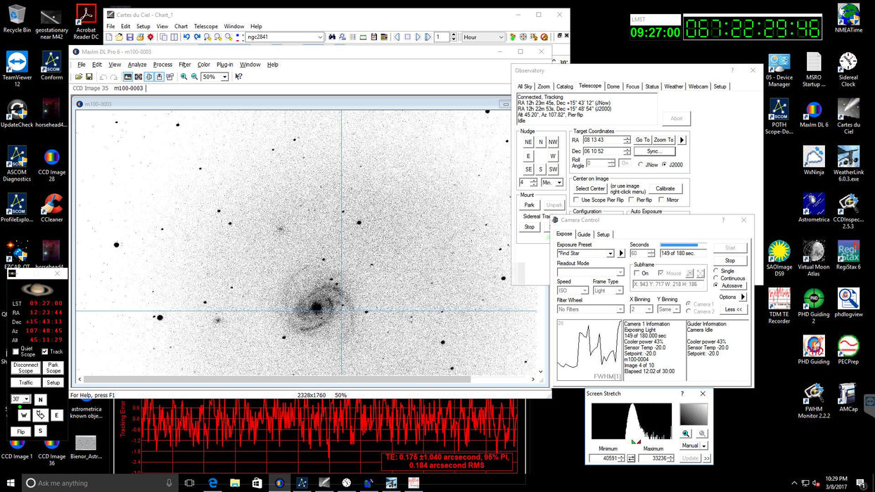 Acceso a Internet en vivo: haga astrofotógrafos mientras controla un FPL-53 165 mm ED APO usando el PMC-Eight a través de la operación del telescopio remoto